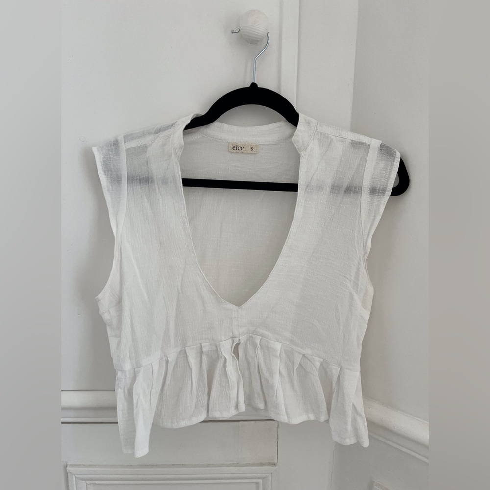 Elce cropped blouse linen